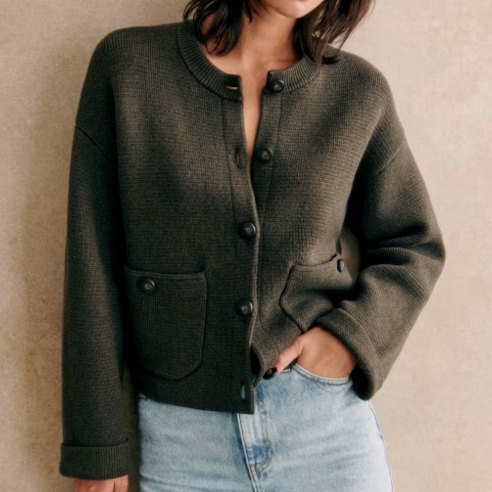 Sezane valerio jacket - olive green